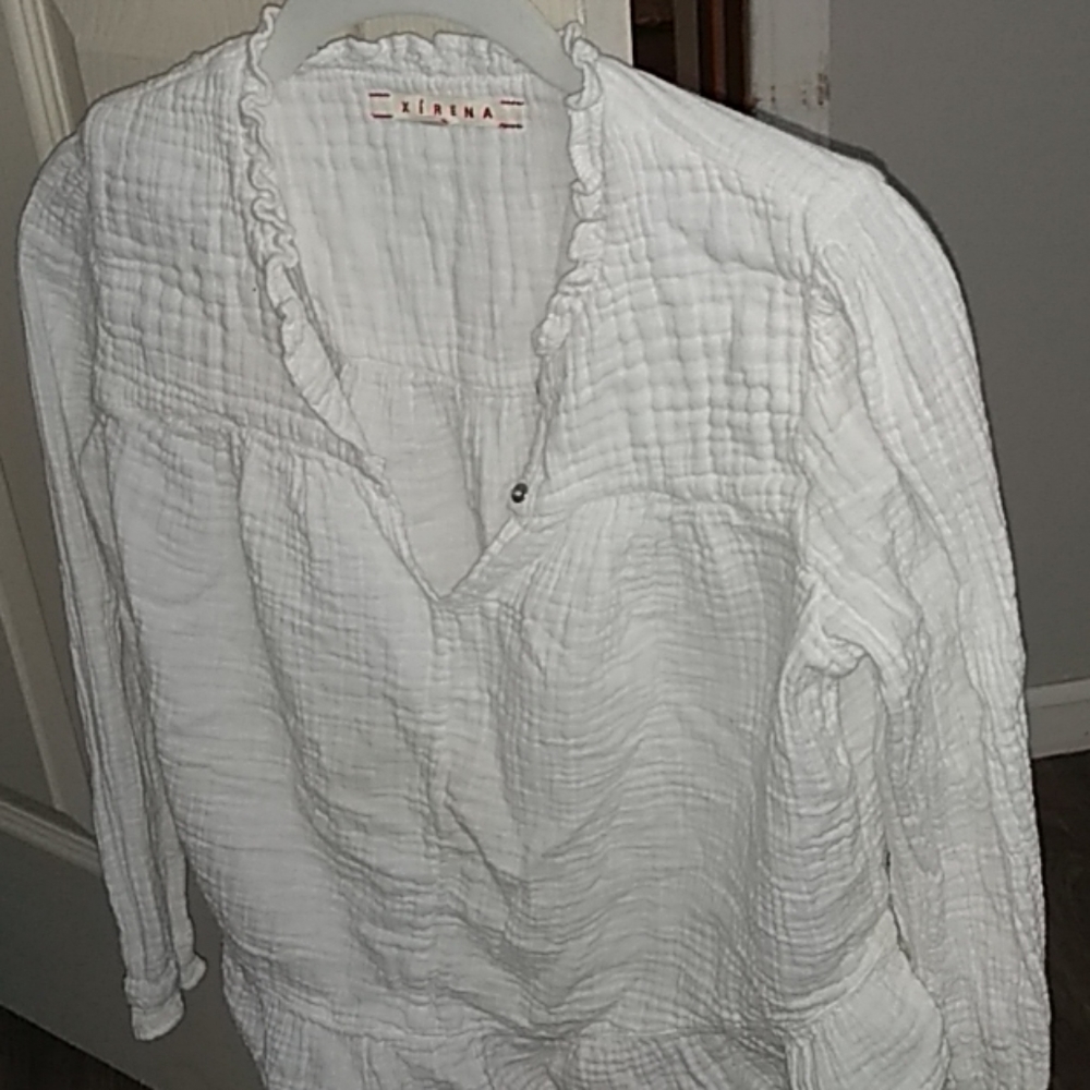 Xirena White Long Sleeve Top